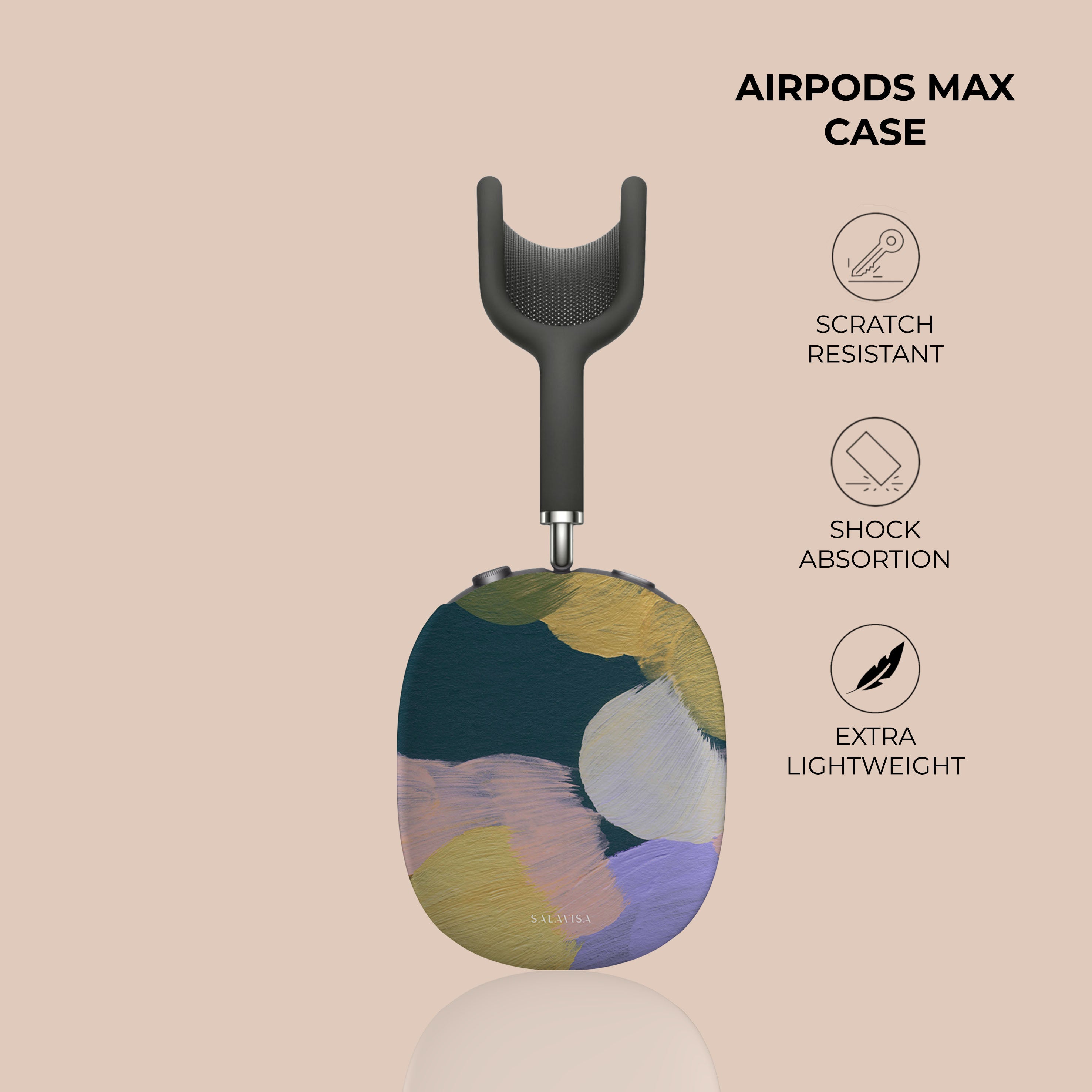 Premium Pale Canvas AirPods Max Protective Case - Durable & Stylish Cover for Apple AirPods Max Headphones - Perfect for Travel, Workouts & Daily Commute
