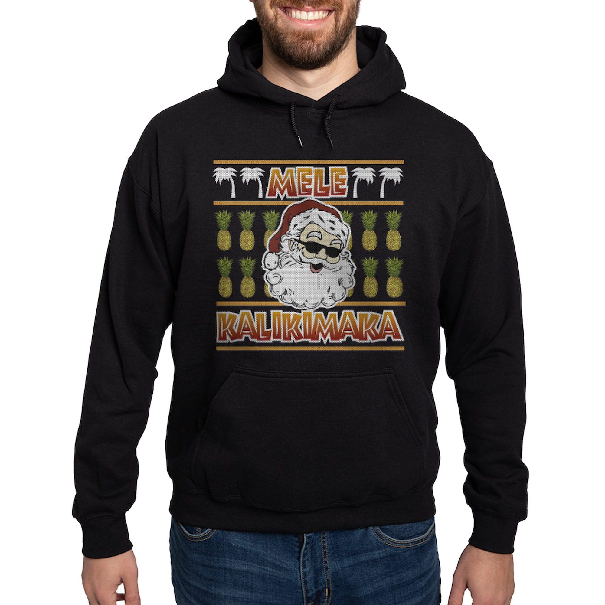 Mele Kalikimaka Christmas Hoodie for Men - Dark Regular Fit Pullover Sweatshirt | Cozy Holiday Gift & Winter Casual Wear