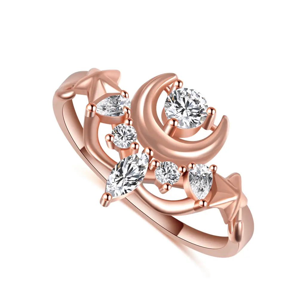 Luna Transformation Ring Rose - Elegant Floral Jewelry for Women, Adjustable Magic Mood Ring, Perfect for Valentine's Day Gifts, Anniversary & Romantic Occasions