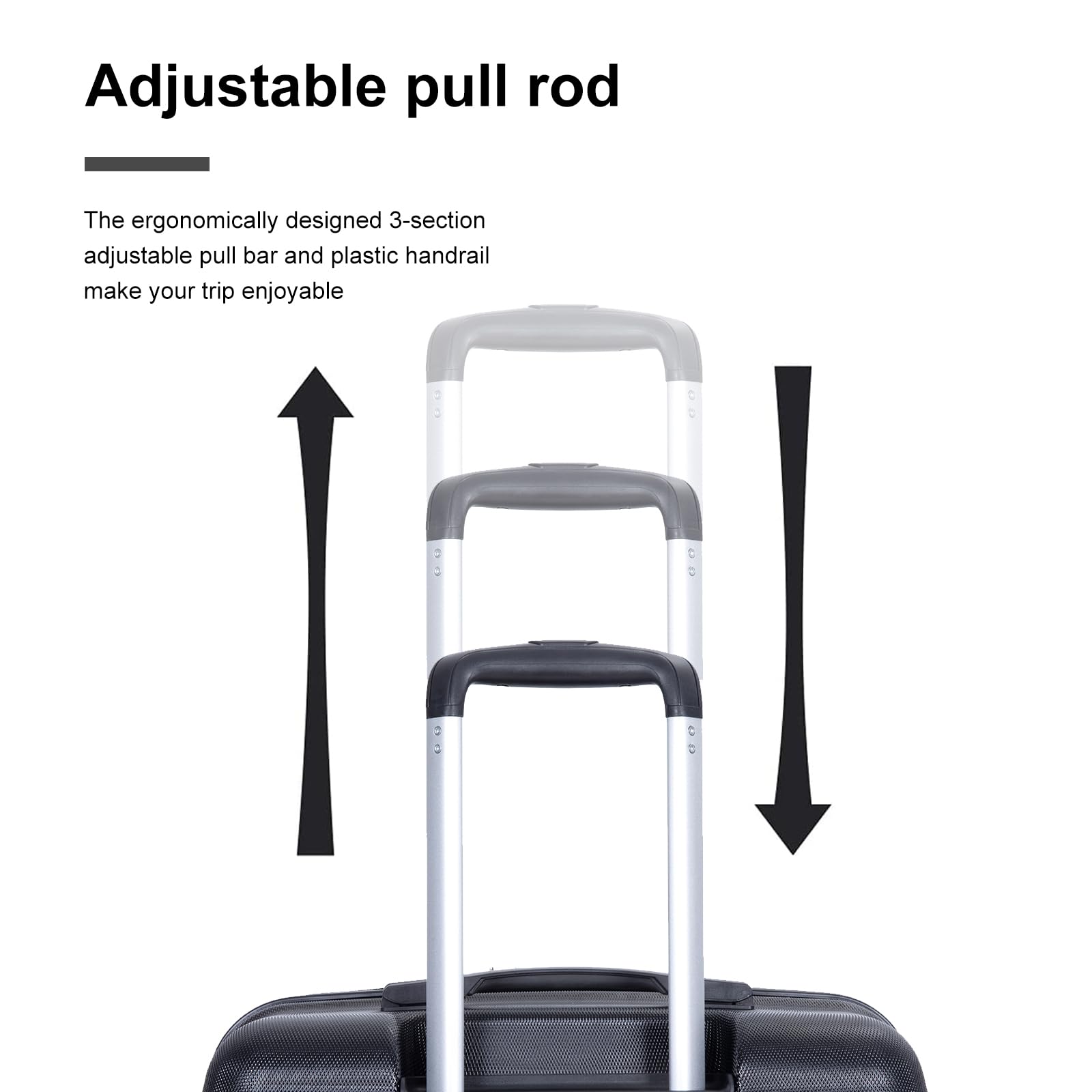 Travelhouse 3-Piece Hardshell Luggage Set with Spinner Wheels & TSA Lock (20in, 24in, 28in) - Expandable Suitcases for Women in Black - Perfect for International Travel, Business Trips & Family Vacations