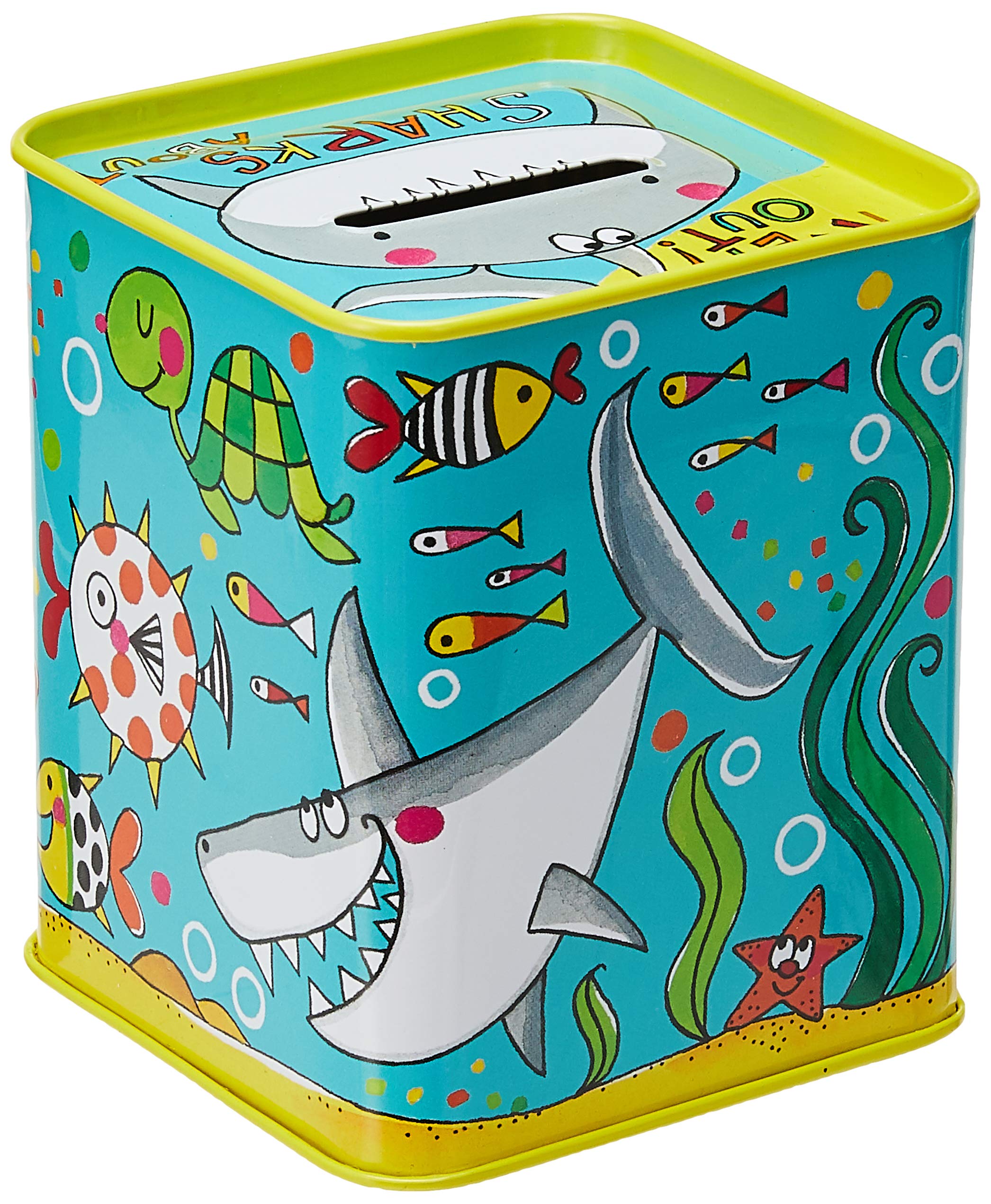 Rachel Ellen Money Box - Sharks About | Cute Piggy Bank for Kids & Adults | Perfect for Saving Coins, Cash & Gifts | Ideal for Birthday, Christmas & Home Decor