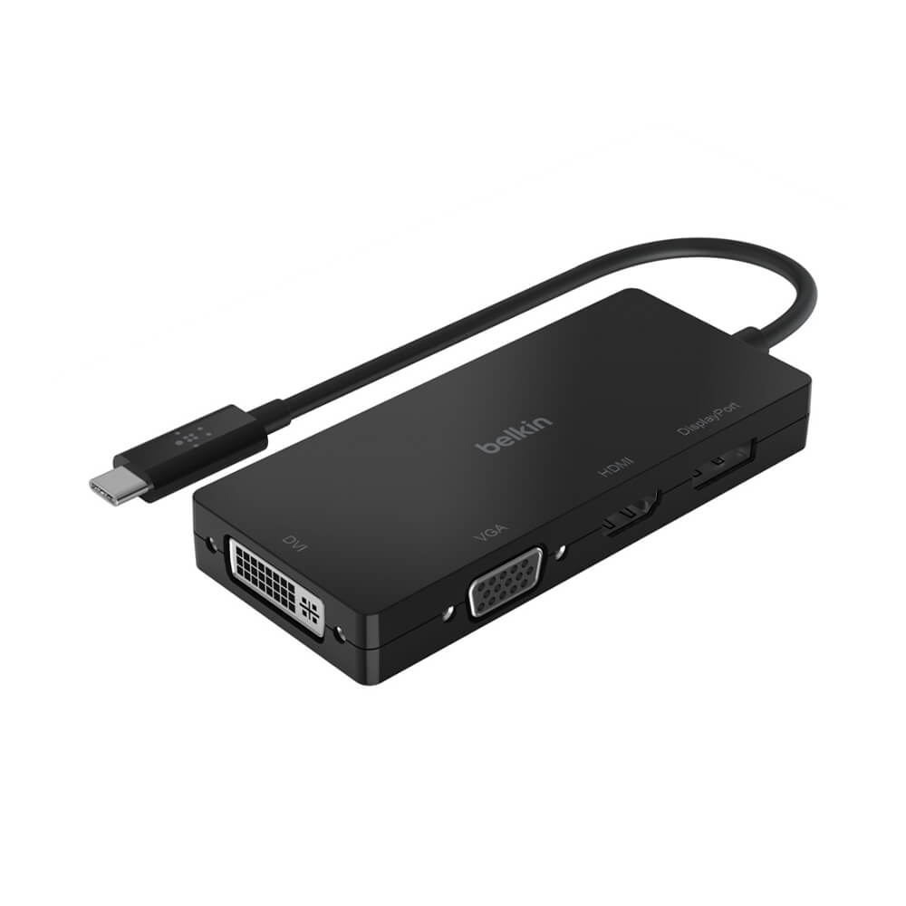 Belkin USB C to HDMI VGA DVI DisplayPort Adapter - 4K Video Converter for MacBook Pro, Dell XPS, Surface Pro - Perfect for Home Office, Presentations & Multi-Monitor Setup