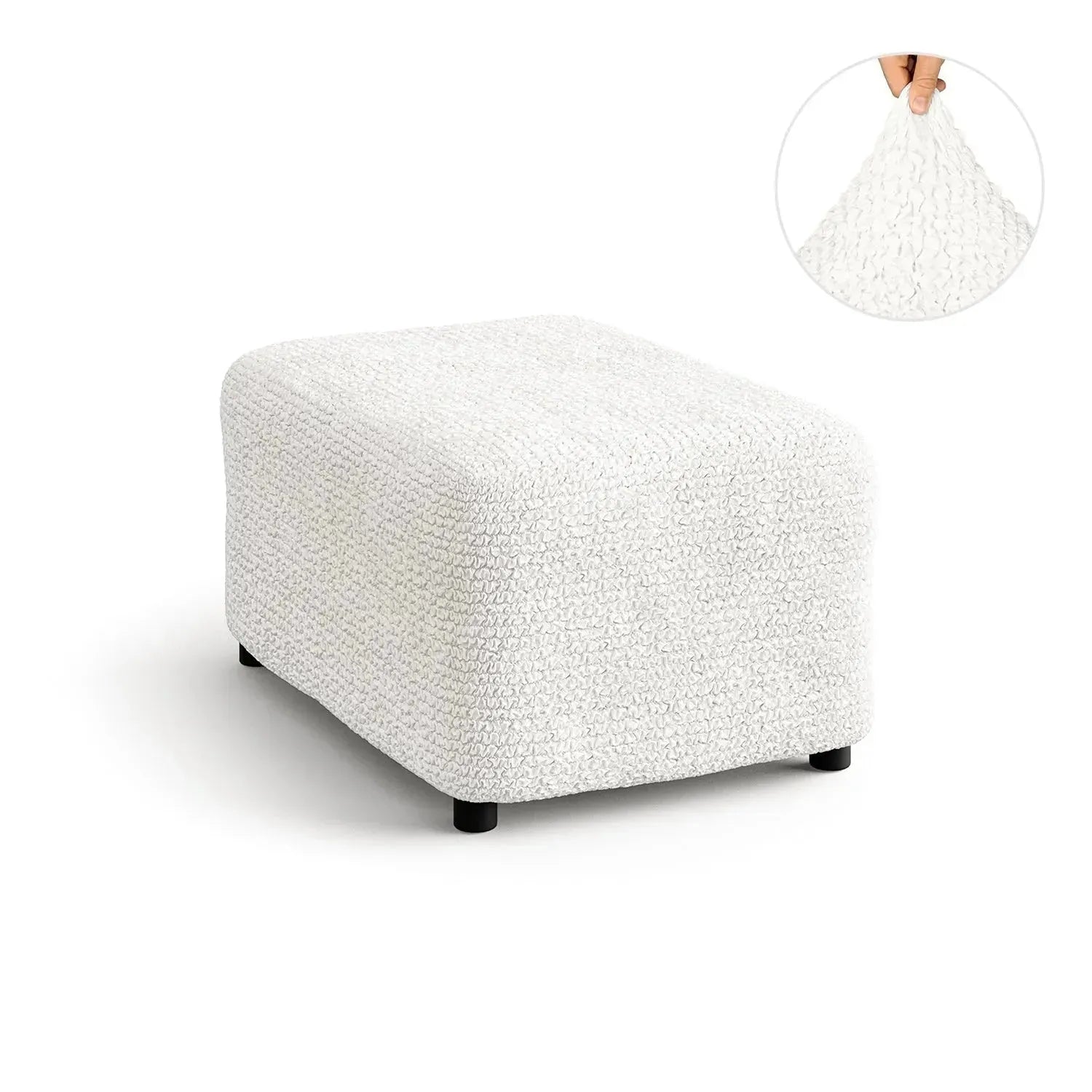 Microfiber Ottoman Slipcover Medium Size - Stretchable Furniture Cover for Living Room, Bedroom & Office - Easy to Clean & Durable Home Decor