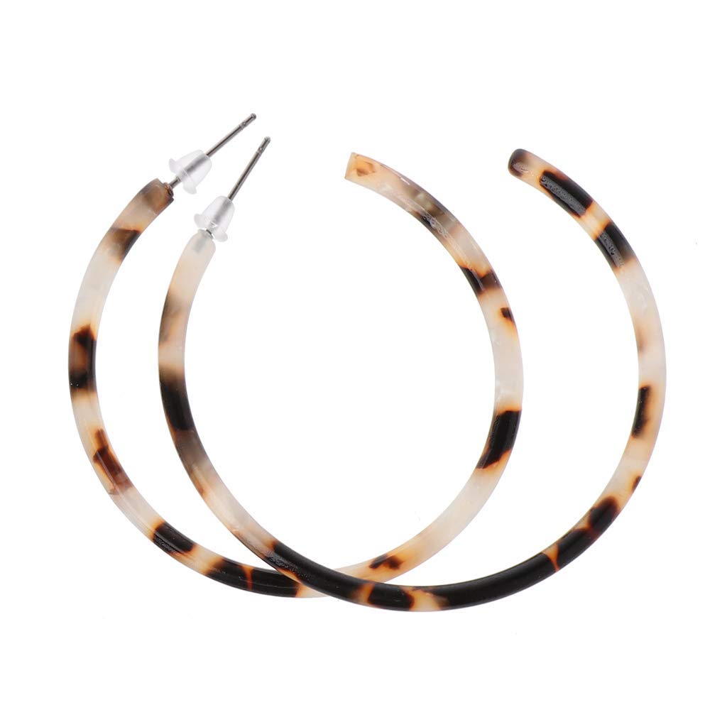 Stylish Geometric Tortoiseshell Hoop Earrings for Women - Acrylic Coffee-Colored Statement Earrings with Exquisite Craftsmanship | Perfect for Office, Party & Everyday Wear
