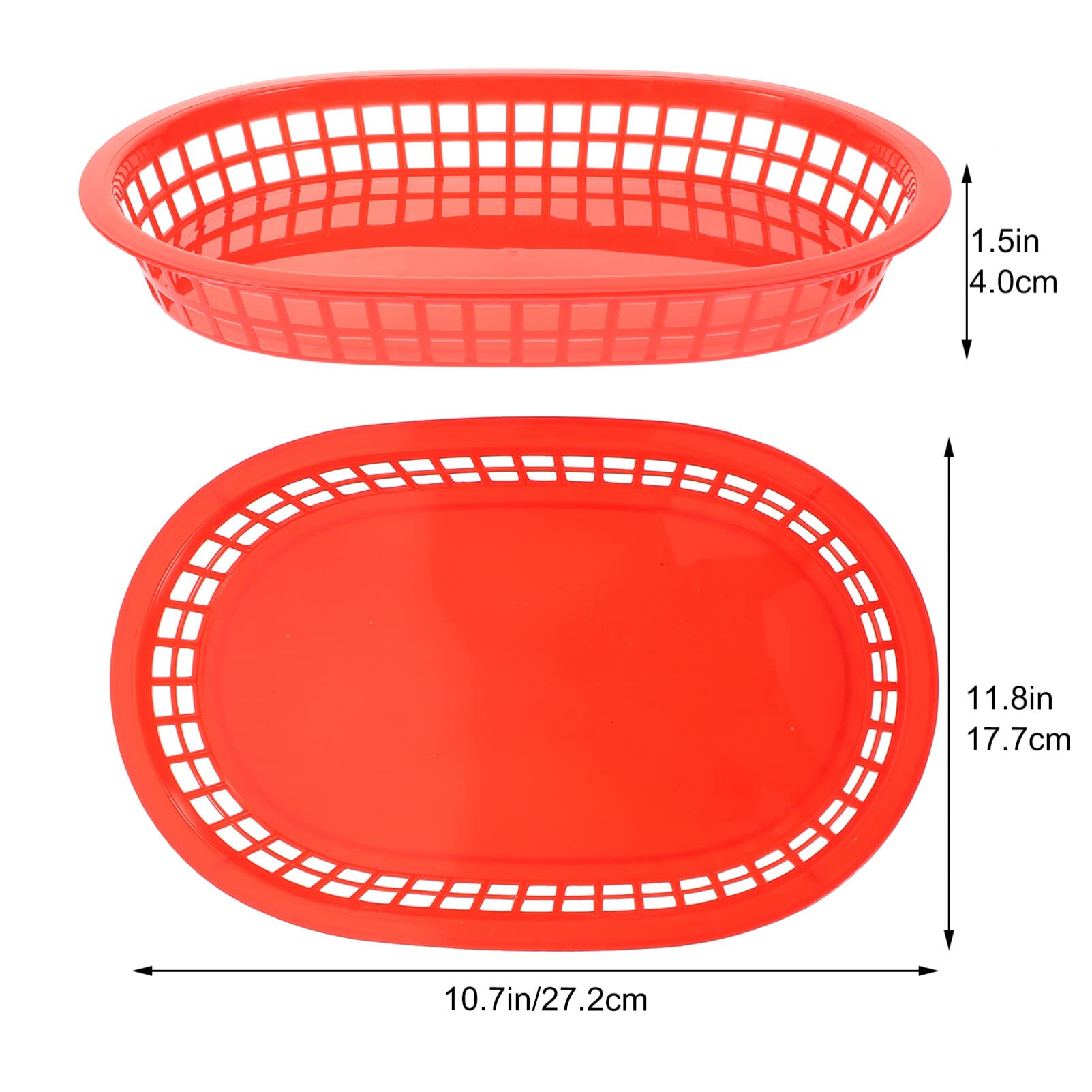 DOITOOL 6-Piece Plastic Bread Container Set - Hot Dog, Fried Chicken, Deli Display Basket & Serving Tray for Restaurants, Bakeries, and Food Trucks