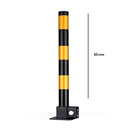 Anti-Theft Parking Lock - Heavy Duty Garage Parking Barrier with Black-Yellow Bollard for Private Parking Spaces | Secure Your Driveway, Garage, or Business Parking Area