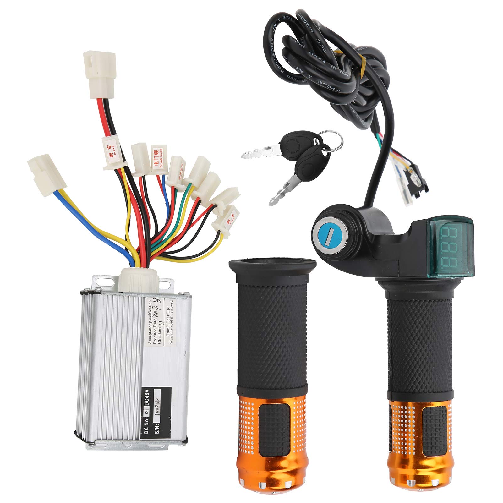 SALUTUY Electric Bike Controller Kit with Power Display, Waterproof & Lightweight E-Bike Throttle Grip Set - Perfect for Commuting, Mountain & City Electric Bicycles