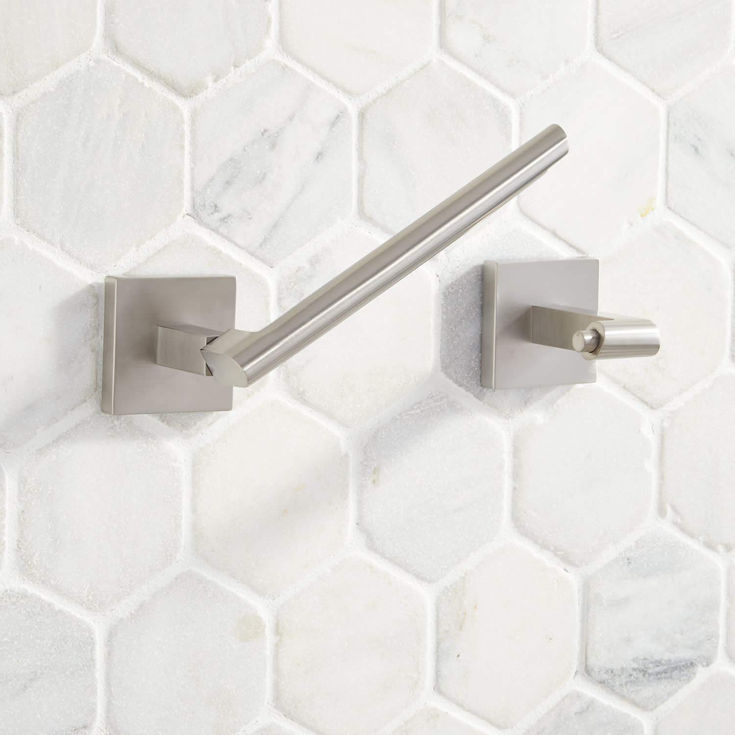 Signature Hardware 448340 Hibiscus Single Post Toilet Paper Holder - Chrome Finish Bathroom Accessory for Modern & Traditional Homes