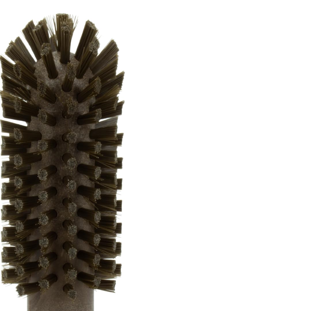 SPARTA 45002EC01 Multi-Purpose Plastic Valve Brush with Durable Polyester Bristles - 5.7 x 2 x 5.7 Inch Round Pipe Cleaning Brush for Kitchen, Commercial Use (Pack of 6, Brown) - Perfect for Scrubbing Faucets, Drains, and Hard-to-Reach Areas