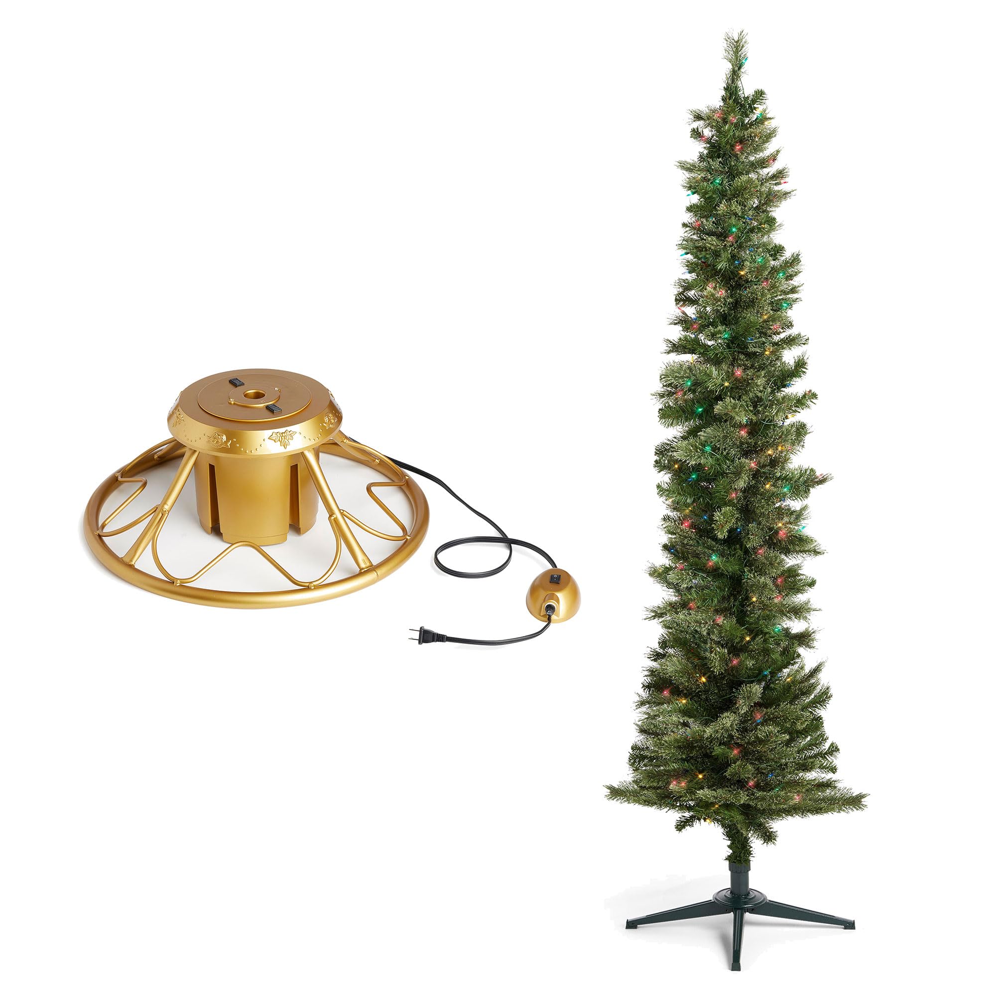 Home Heritage Rotating Christmas Tree Stand Base - Compatible with Stanley 7' Quick Set Tree | Perfect for Holiday Decor & Easy Tree Rotation