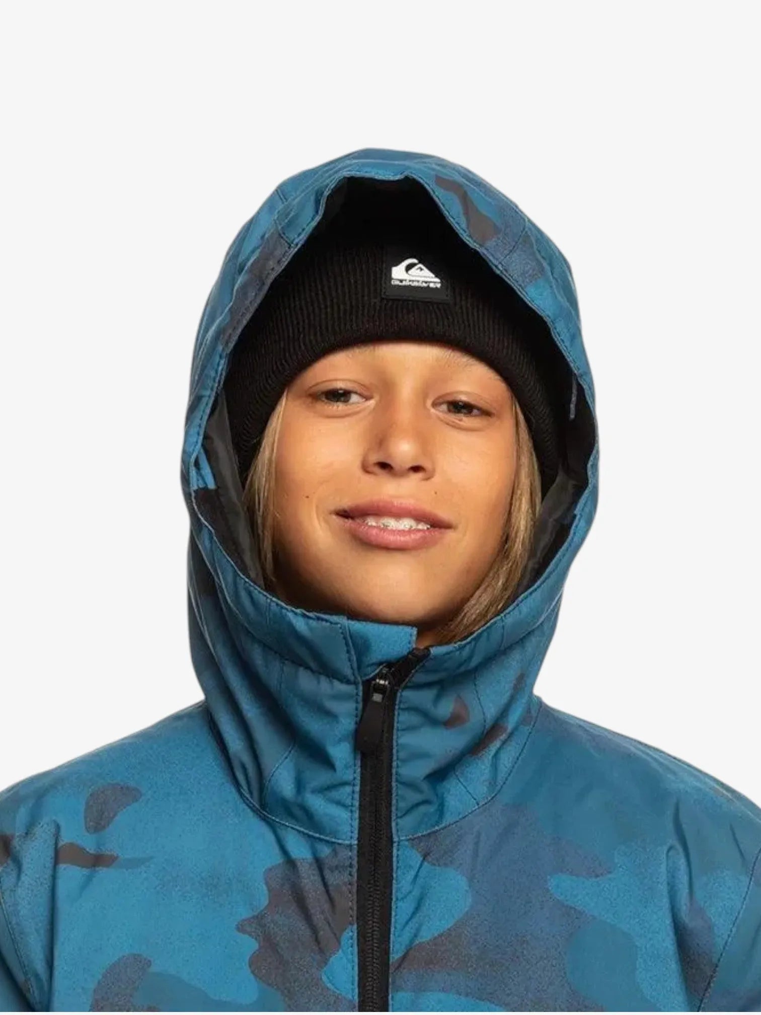 Quiksilver Snow Mission Printed Kids' Camouflage Snow Jacket - Blue Camo Winter Coat for Boys & Girls - Perfect for Skiing, Snowboarding & Outdoor Winter Adventures