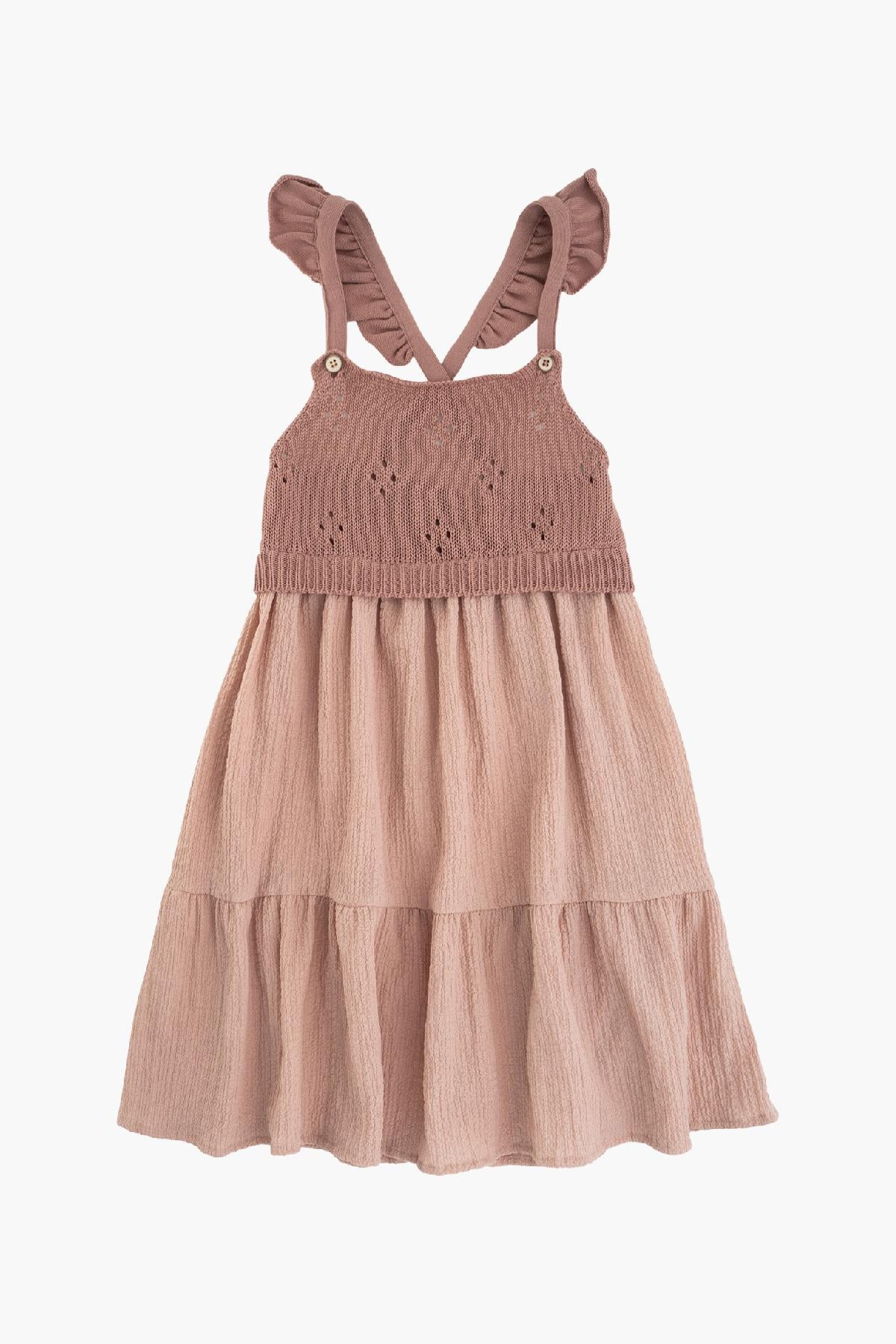 Vintage Knit Dress for Girls - Tocoto Combo Outfit | Perfect for Parties, Holidays & Special Occasions