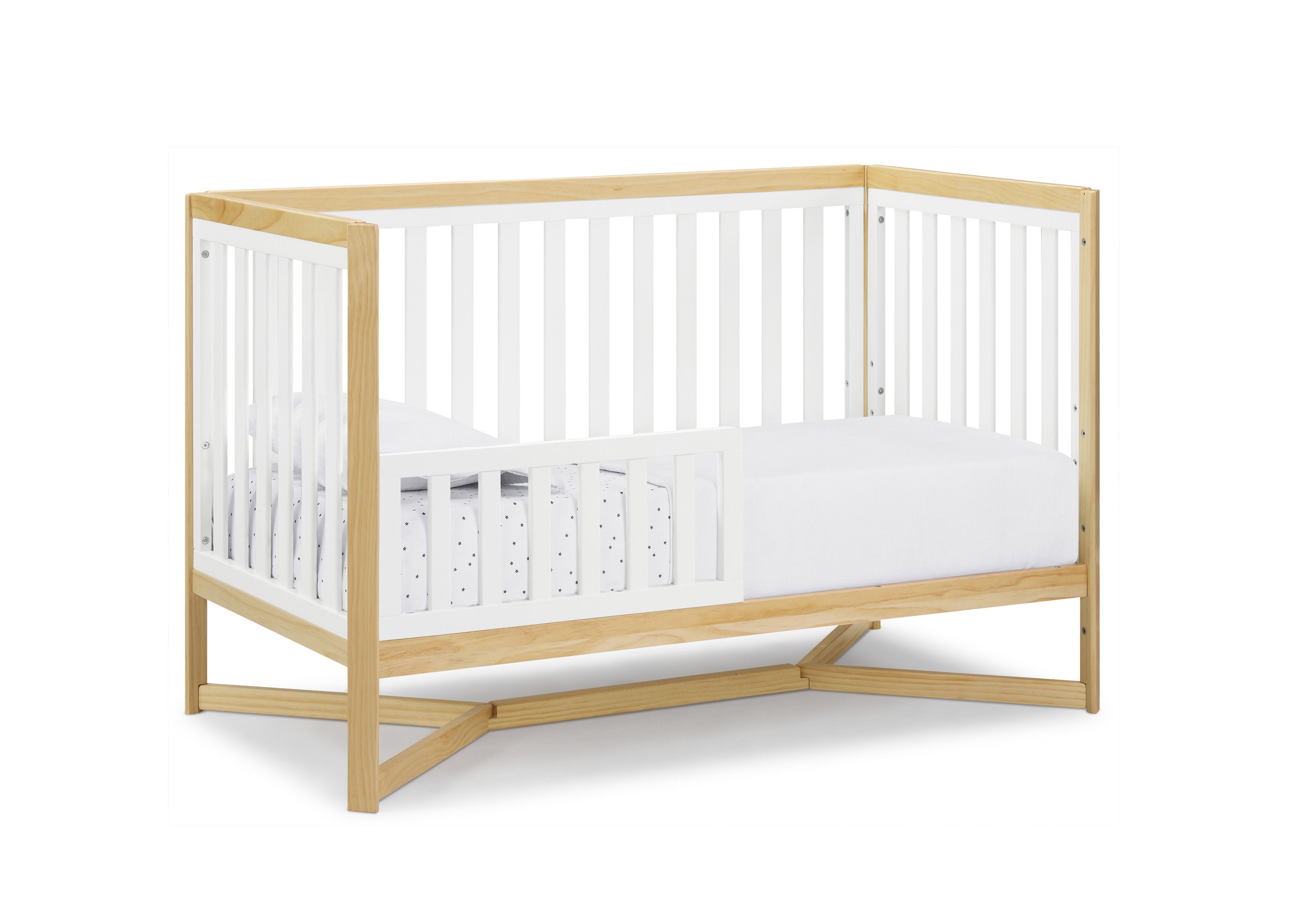 Tribeca 4-in-1 Convertible Baby Crib - White Nursery Furniture for Newborn to Toddler Bed - Perfect for Modern Nursery Rooms & Daycare Centers