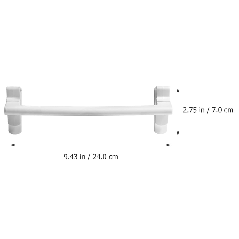 2-Pack No-Drill Over Door Towel Rack - White ABS Cabinet Mount Bathroom Towel Holder & Organizer for Kitchen, Bathroom, and Bedroom Storage