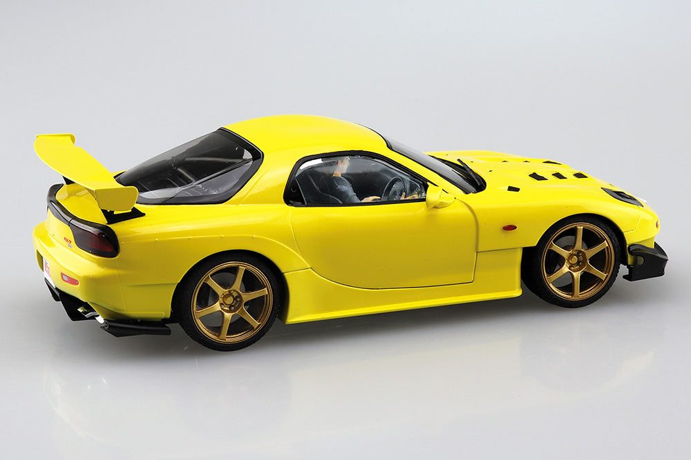 Aoshima 1/24 Initial D Takahashi Keisuke FD3S RX-7 Project D Version Model Kit with Figure - Anime Car Collection, Gift for Drifting Fans, Perfect for Display & Racing Scenes