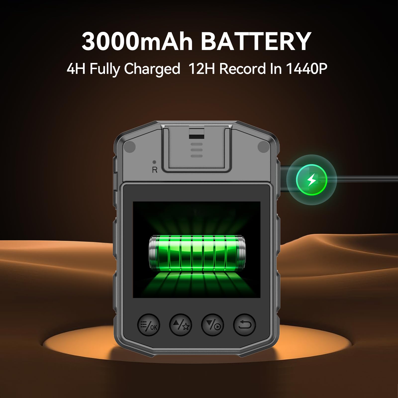 SYDYAM 1440P HD 256GB Police Body Camera with Audio Recording & Night Vision, 2K Wearable Camcorder for Law Enforcement, Security Guards, Cycling, Hiking, Meetings - Long Battery Life (10-12 Hours) for Daily Patrols and Outdoor Activities