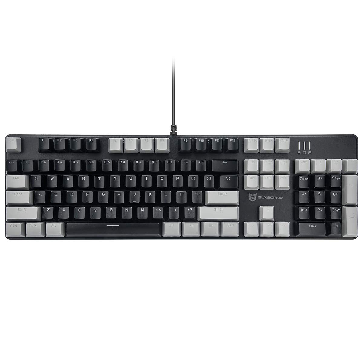 Hot Swappable Mechanical Gaming Keyboard with White Backlight & Brown Switches - 104 Key Wired Keyboard for PC Gamers | Perfect for FPS, MOBA & Typing Enthusiasts