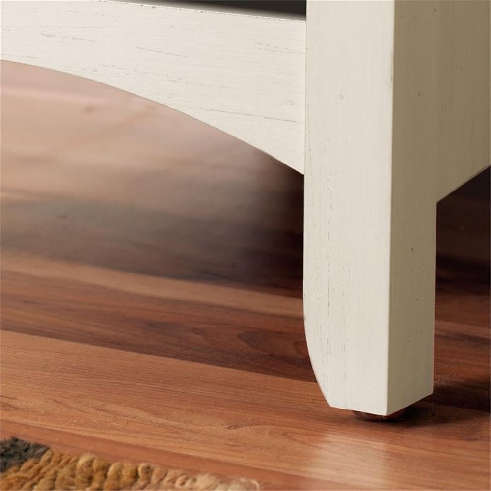 Bush Furniture Salinas Hall Tree with Storage Bench in Antique White - Entryway Organizer with Shoe Storage & Coat Hooks for Home, Office, or Mudroom