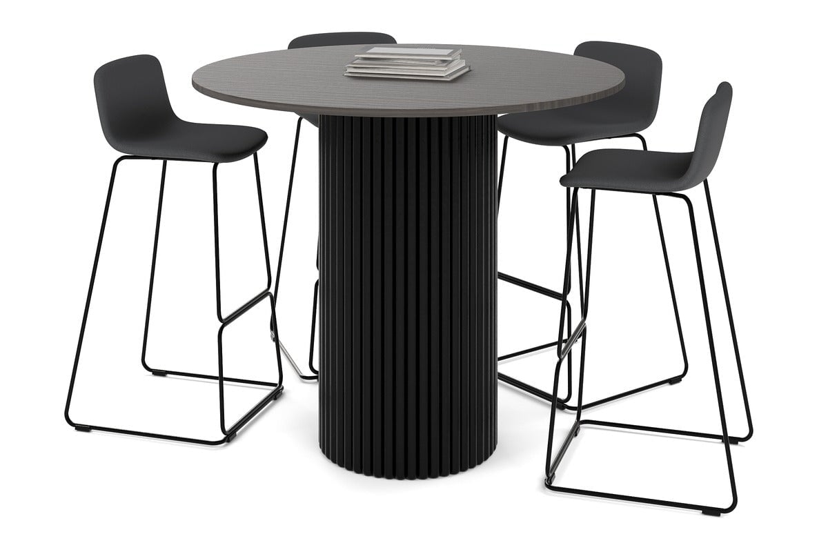 Baobab Circular Base Counter Cafe Table - 47.2 Inch Height Adjustable Bar Table for Kitchen, Restaurant & Outdoor Use - Perfect for Dining, Entertaining & Small Spaces