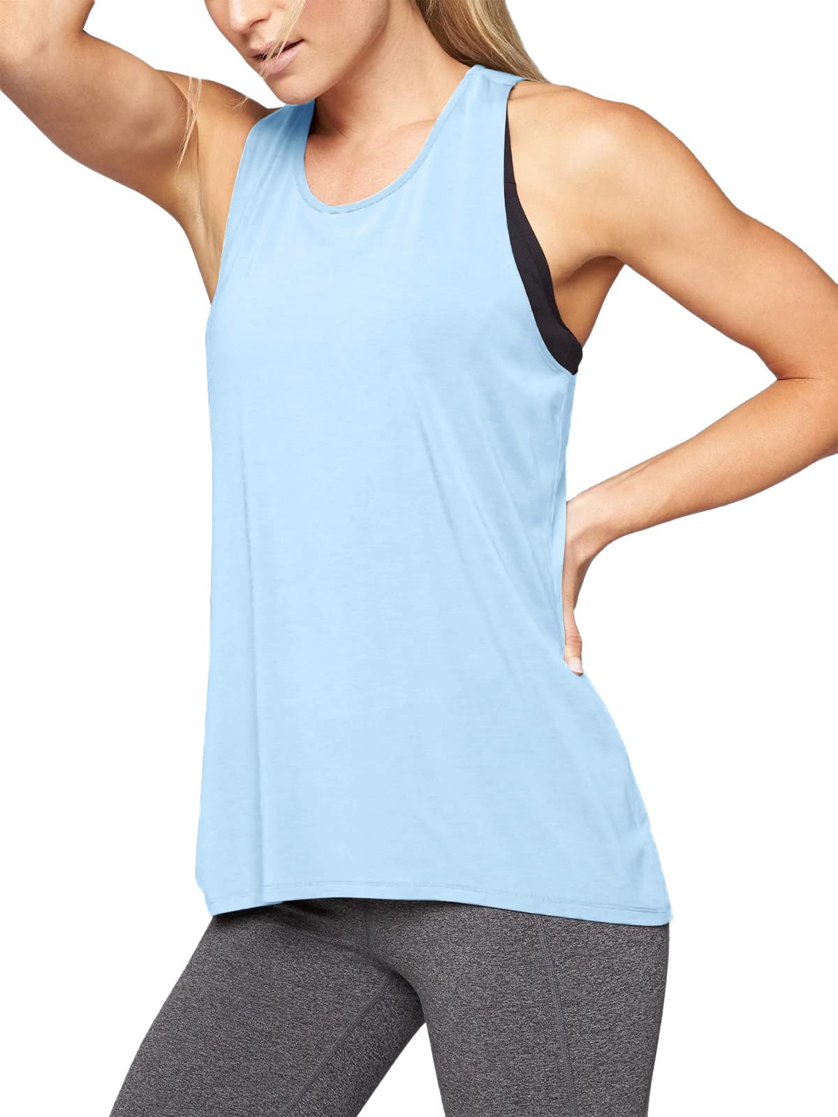 Women's Workout Tops - Mippo Yoga Athletic Tank Tops for Gym, Running & Summer Fitness | Breathable & Comfortable Activewear for Yoga, Pilates & Cardio