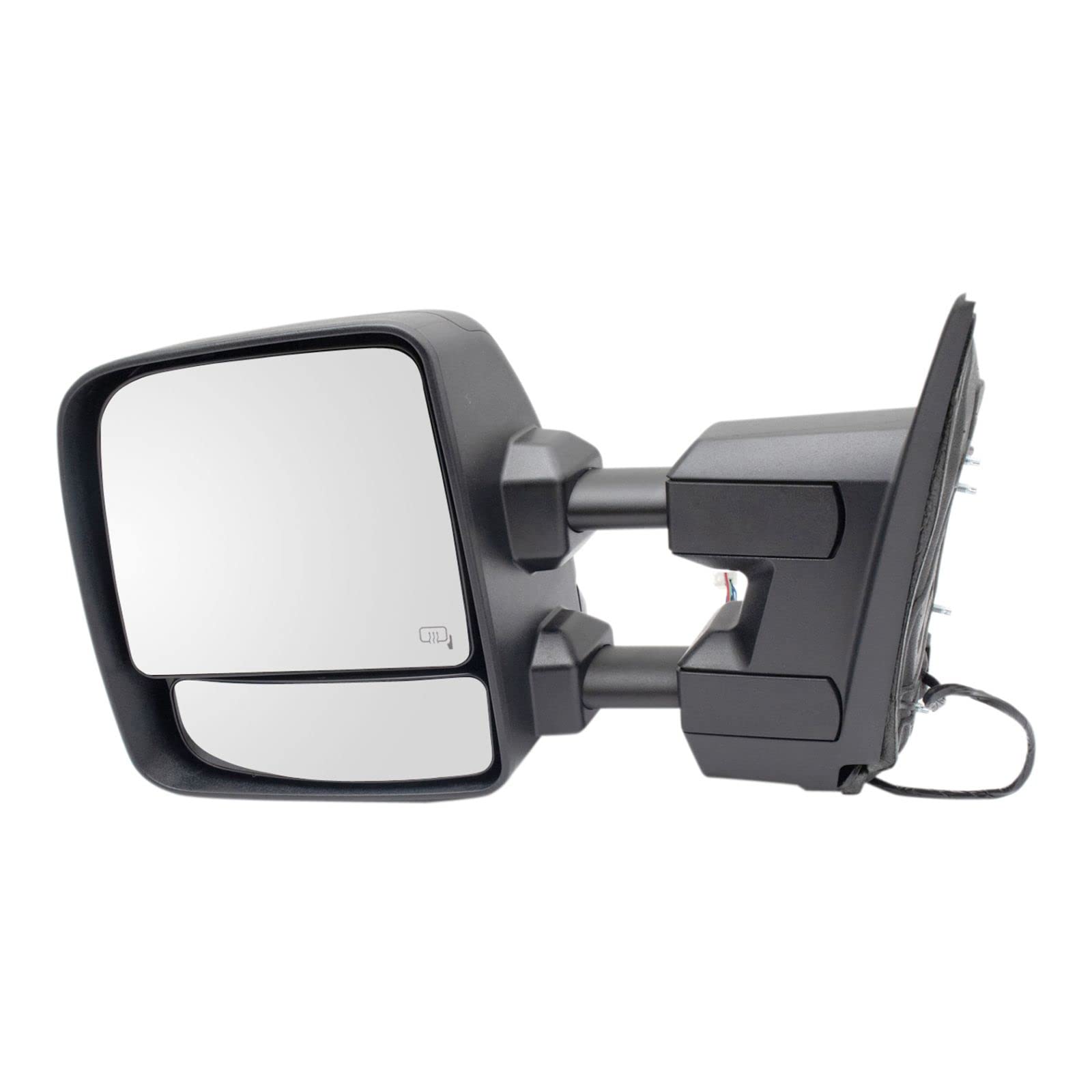 Textured Left Side Mirror Power Heater Puddle Turn Signal for Nissan Titan - Perfect for Winter Driving & Enhanced Night Visibility