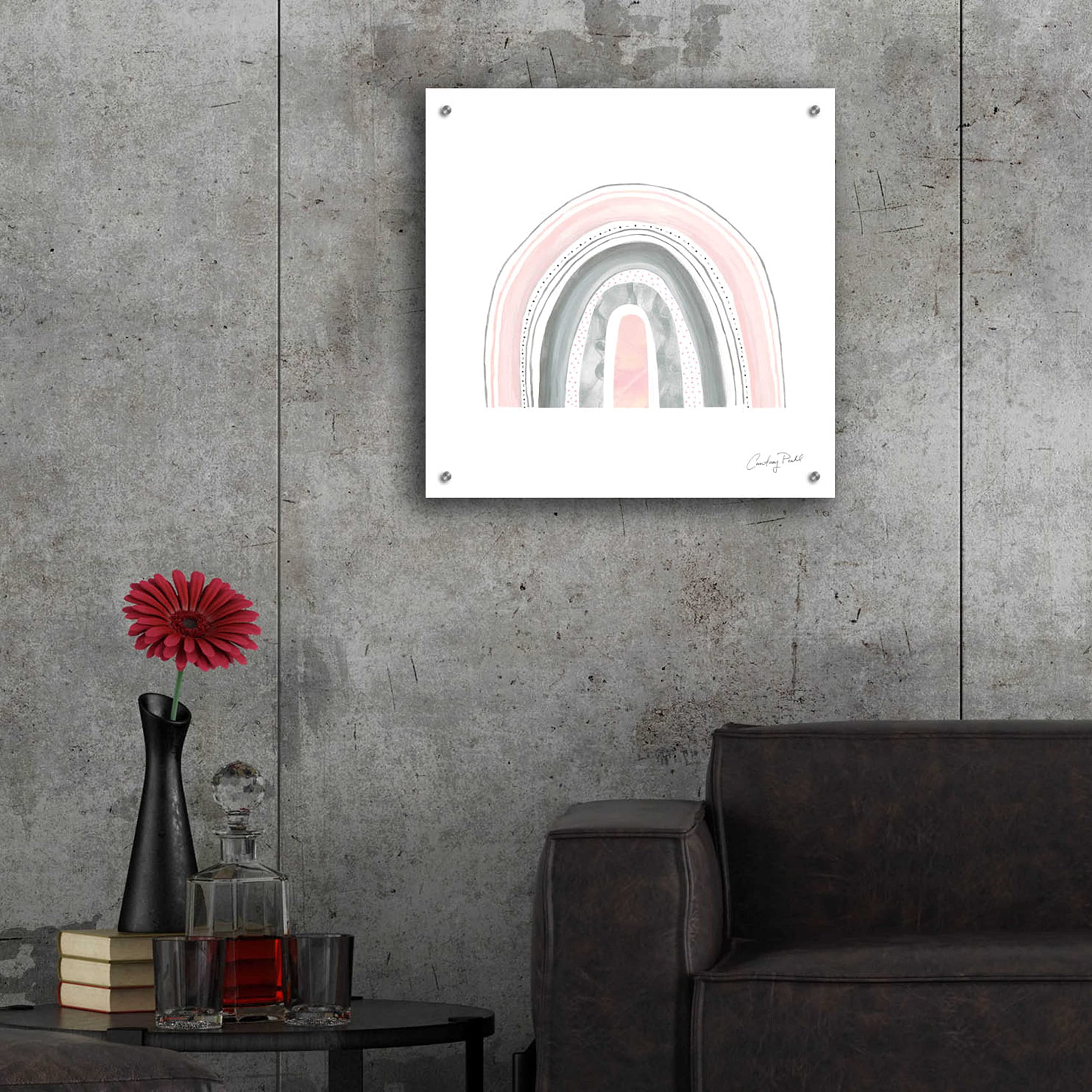 Boho Rainbow VII by Courtney Prahl - 24x24 Inch Acrylic Glass Wall Art Painting, Modern Abstract Rainbow Home Decor for Living Room, Bedroom & Office