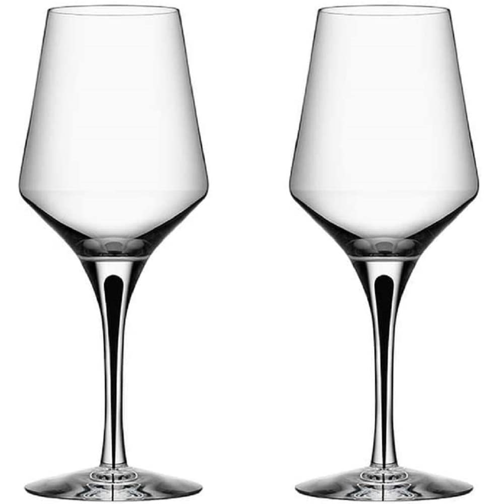 Orrefors Metropol Crystal Clear White Wine Glasses (Set of 2) - Elegant Stemware for Chardonnay, Sauvignon Blanc & Fine Dining - Perfect for Wedding Gifts, Dinner Parties & Home Entertaining