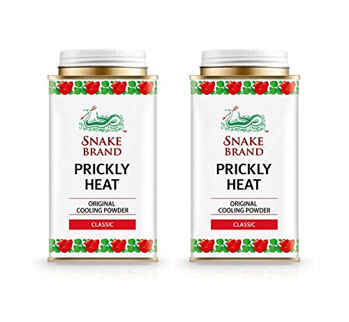 SNAKE BRAND Prickly Heat Cooling Body Powder 140g - Classic Talcum Powder for Hot Weather & Sweat Relief (Pack of 2) | Perfect for Summer, Gym & Outdoor Activities
