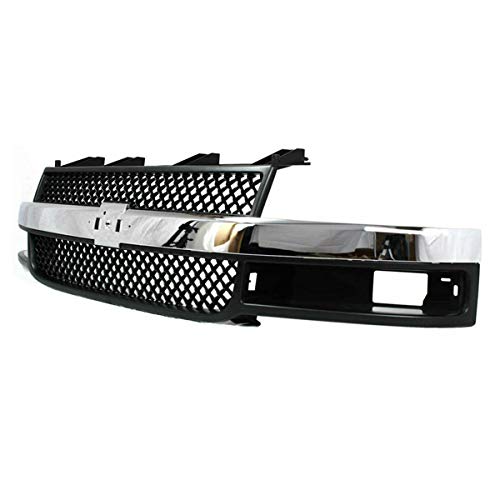 03-21 Chevy Express Van Front Bumper Grille Assembly - Gray with Chrome Trim | Replacement for Damaged Grilles | Perfect for Off-Road & Custom Builds