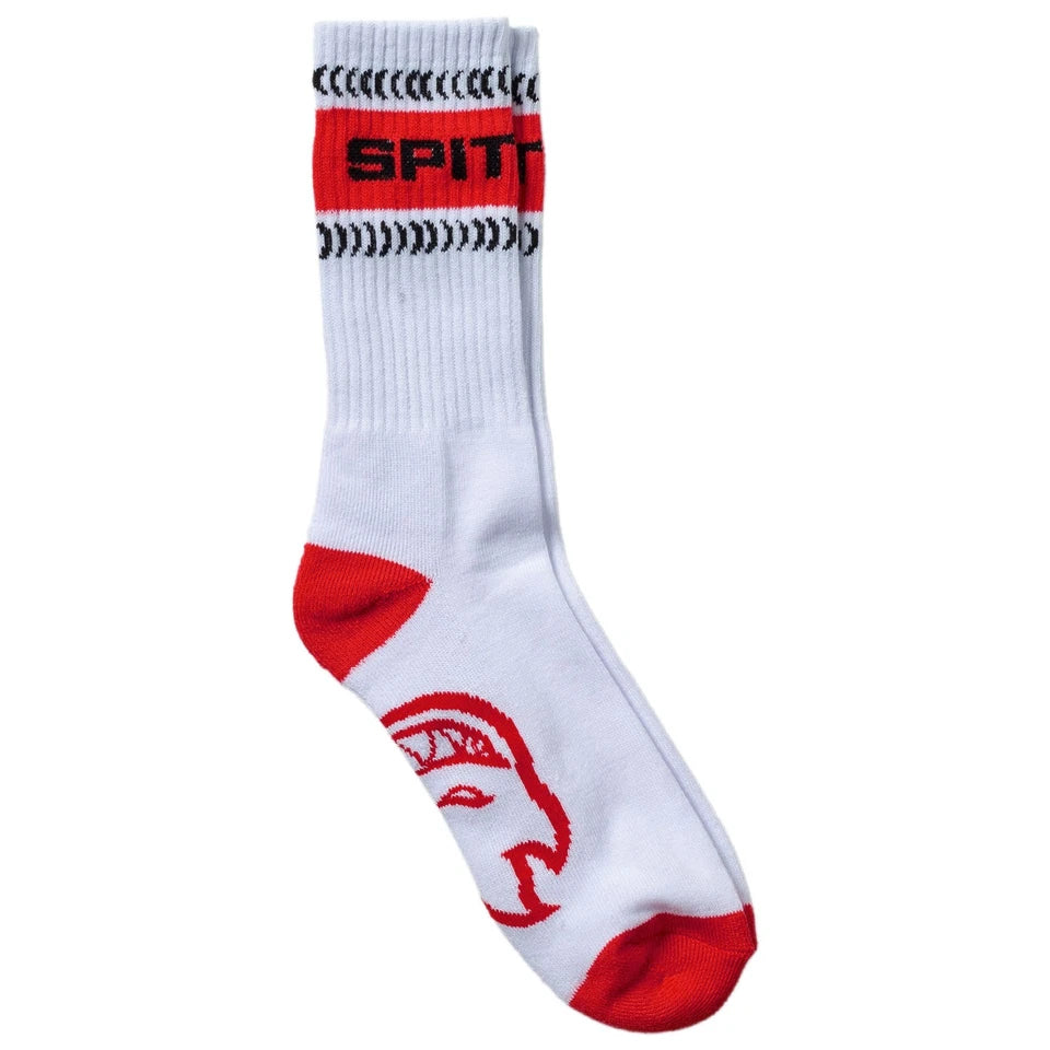 Spitfire Classic 87 Bighead 3-Pack Crew Socks - White, Red, Black | Comfortable Cotton Socks for Men & Women | Perfect for Skating, Casual Wear & Sports