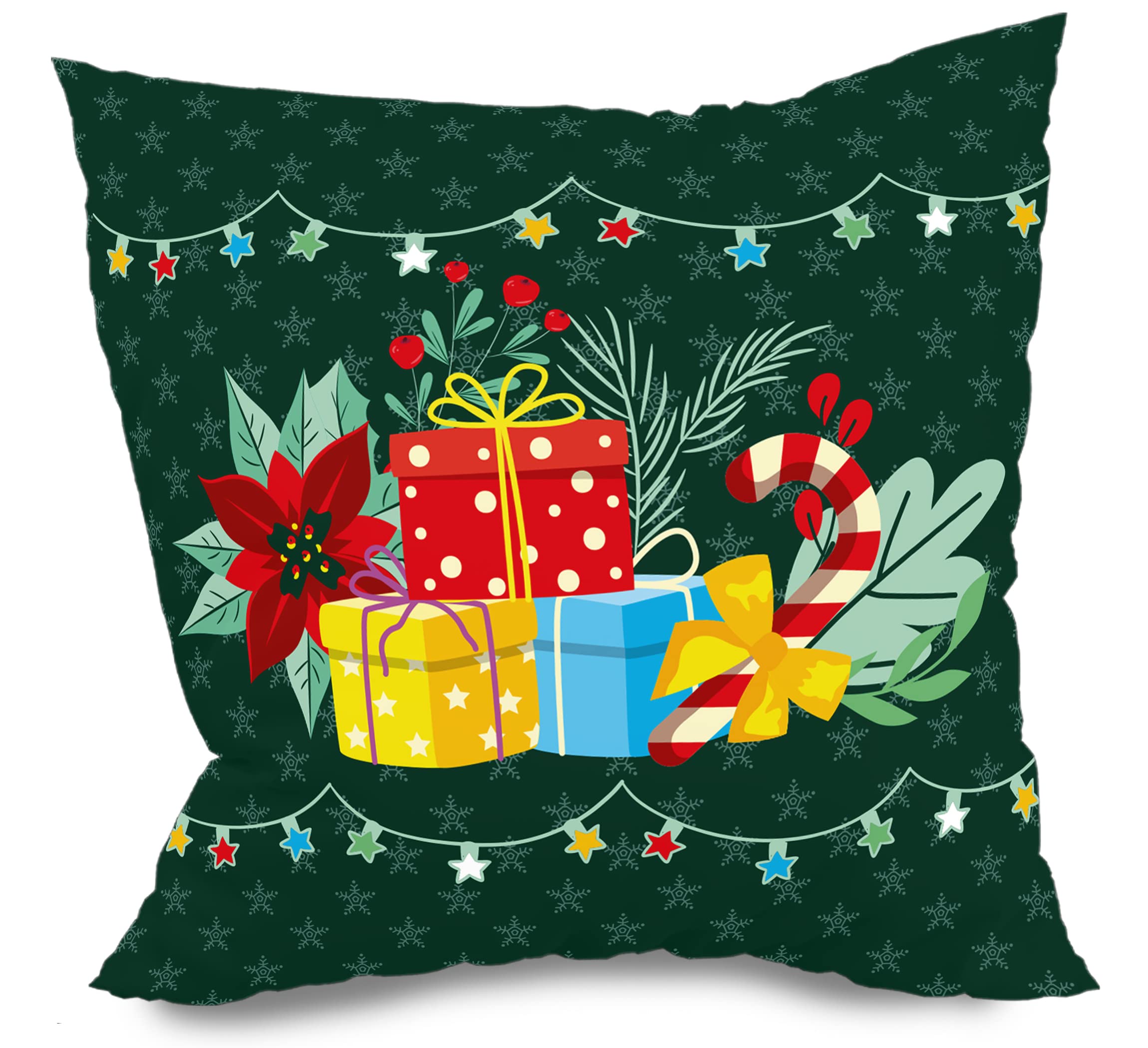 NACRE APPAREL Christmas Holiday Decorative Pillow Covers - 20x20 Inch Xmas Cushion Covers with Zipper for Sofa, Couch, Bed - Perfect for Holiday Home Decor, Gift Giving & Festive Seasonal Styling