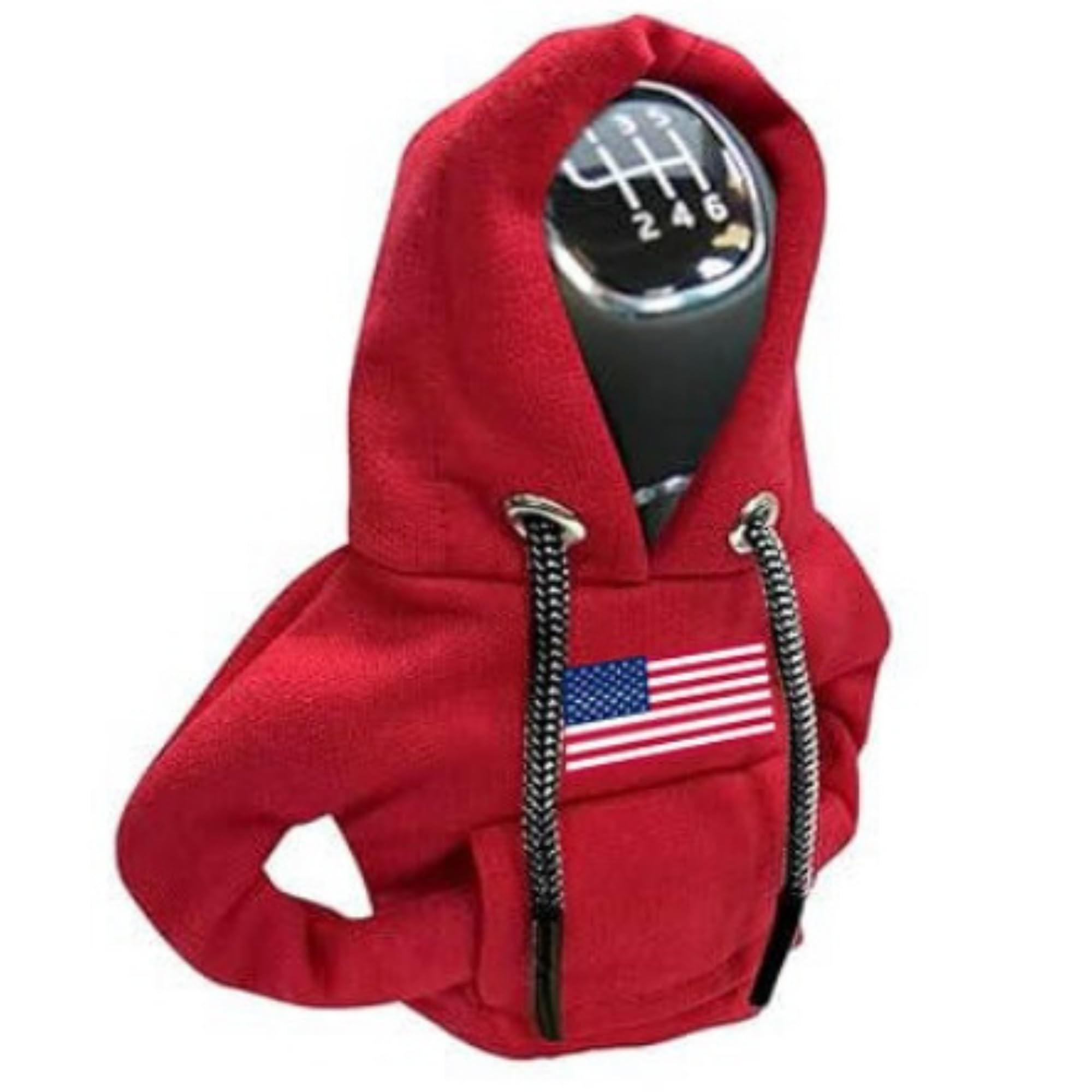 USA Flag Car Gear Shift Hoodie Cover - Funny Car Interior Accessories & Decorations - Perfect for Patriotic Drivers, Car Enthusiasts & American Pride Vehicle Customization