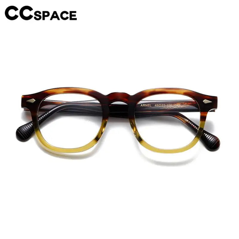 CCspace Unisex Full Rim Square Acetate Eyeglasses 57314 - Lightweight & Durable Frame for Men & Women - Perfect for Reading, Work & Fashion Accessories