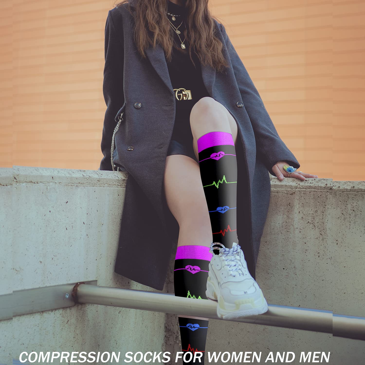 5/7 Pairs Compression Socks for Women & Men - Medical Grade Support Stockings for Running, Nursing, Travel & Circulation - Improve Blood Flow & Reduce Leg Fatigue (Ideal for Athletes, Nurses & Frequent Flyers)