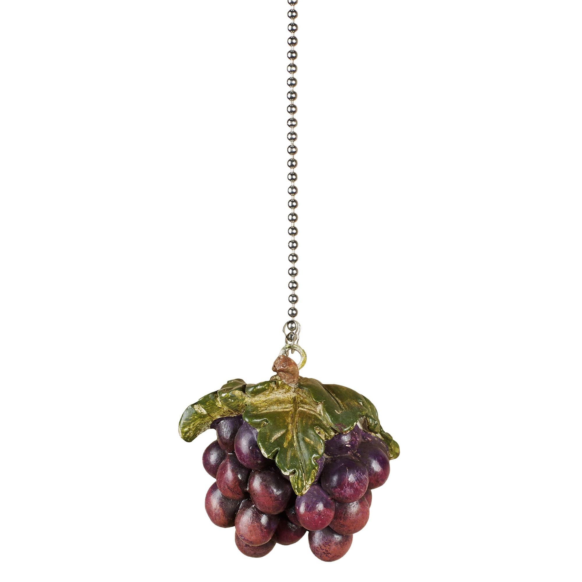 Touch of Class Harvest Metal Fan Pull with Resin Grape Chain - Tuscan Style Ceiling Lighting Decor for Bedroom & Kitchen - Vintage Farmhouse Home Accessory for Dining Room, Living Room, and Country Style Interiors