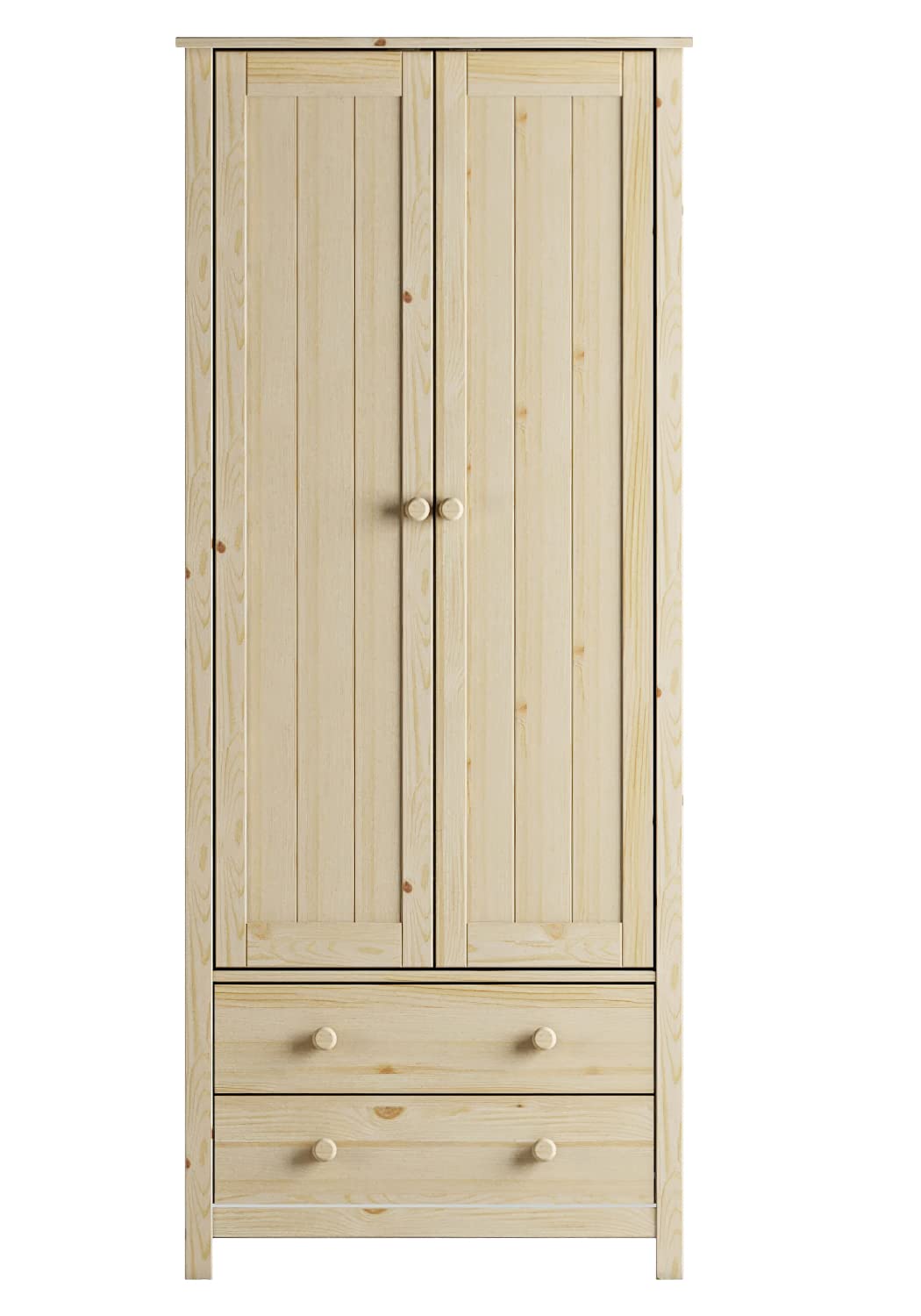 Solid Pine Wood Wardrobe Closet Armoire with Doors & Drawers - Spacious Storage Organizer for Bedroom, Pantry Cabinet, Coat Closet - Perfect for Home Organization & Small Space Storage Solutions