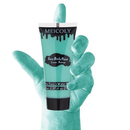 teal face body paint