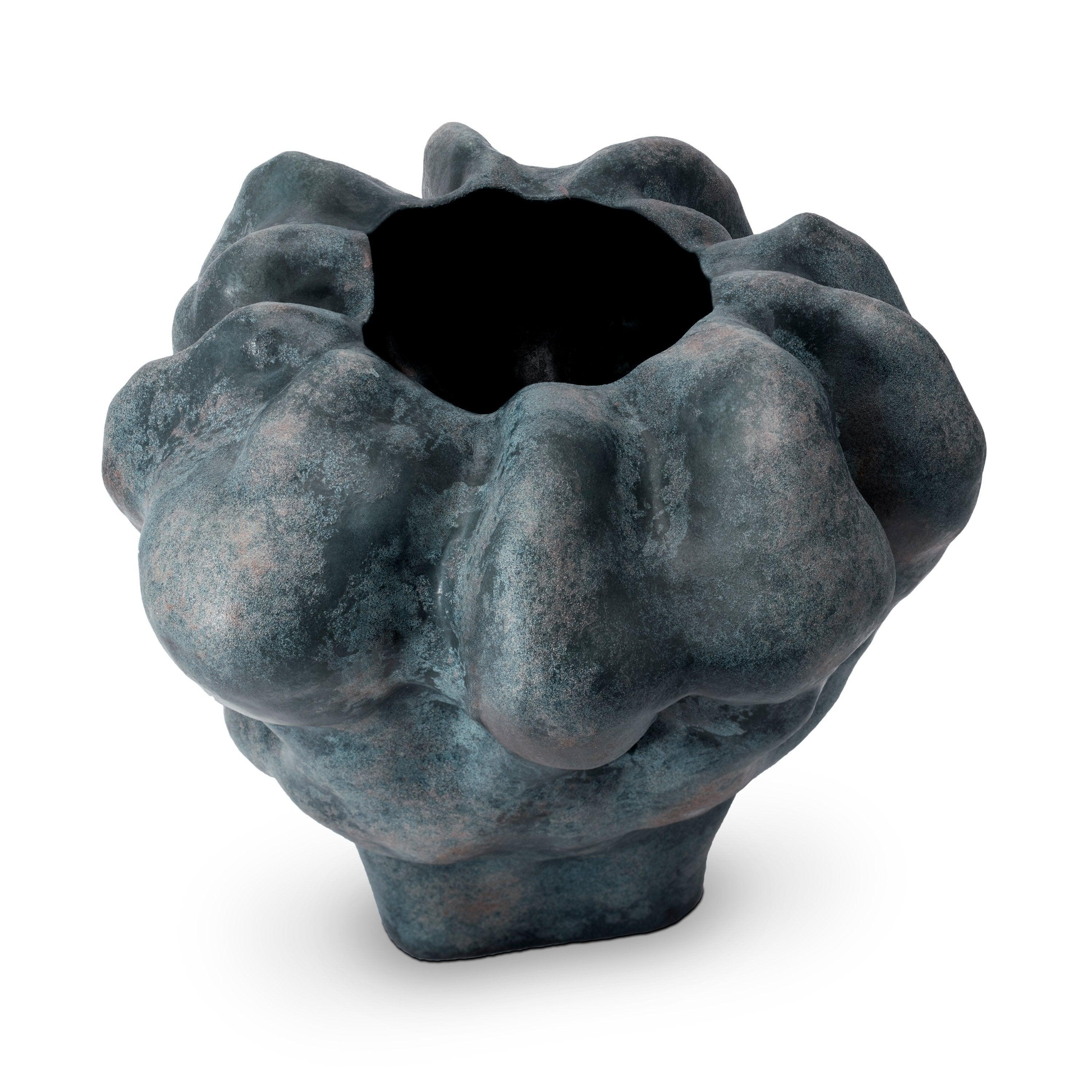 Timna Short Aged Iron Vase - Elegant Home Decor for Living Room, Dining Table & Office Desk