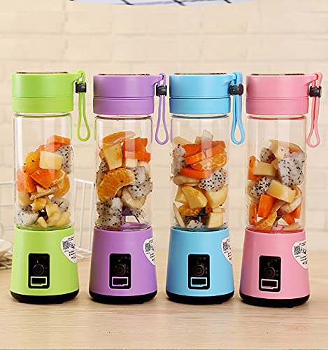 Portable Mini Blender 380ml (13oz) - USB Rechargeable 2000mAh Travel Blender with 6 Blades | Compact & Powerful for Smoothies, Shakes & Meal Prep | Perfect for Home, Office, Gym & Outdoor Activities (Blue)