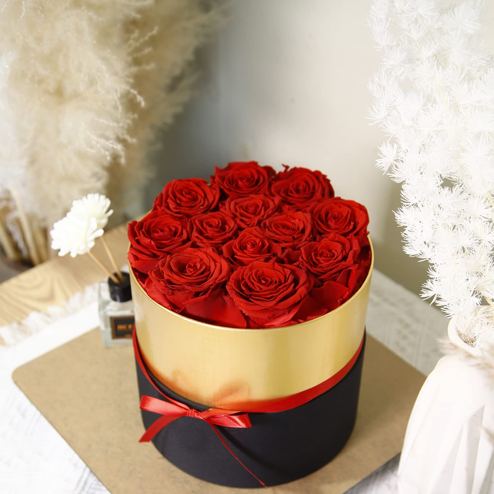 Handmade Real Preserved Rose Flowers - Eternal Long Lasting Roses Better Than Fresh Flowers | Perfect Romantic Gift for Her - Christmas, Valentine's Day, Mother's Day, Wedding Anniversary, Thanksgiving | Ideal for Home Decor, Wedding Centerpieces & Special Occasion Gifts