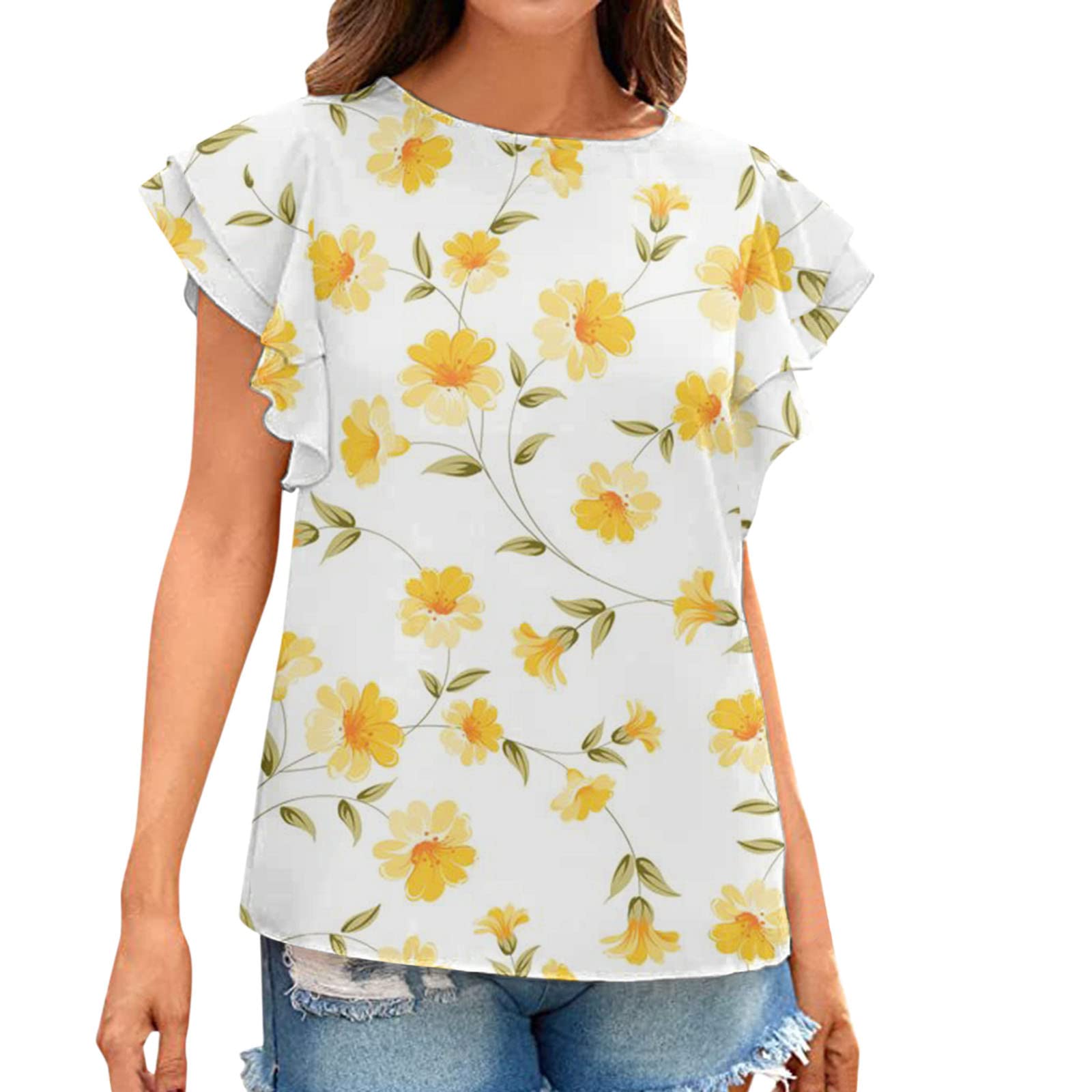 Women's Casual Cute Short Sleeve Blouse - Soft Loose Fit Basic Tops for Summer | Dressy Casual Shirts for Everyday Wear & Office Outfits