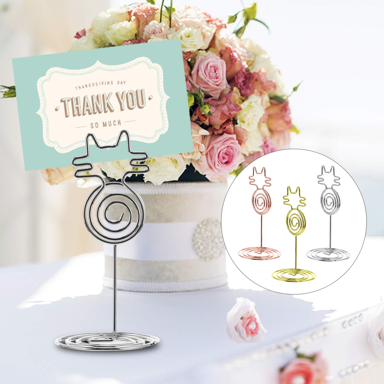 12 Pcs Metal Note Holders - Table Cards Clip for Party, Office, Restaurant - Place Cards Stand with Table Number Holder - Perfect for Weddings, Events & Business Meetings