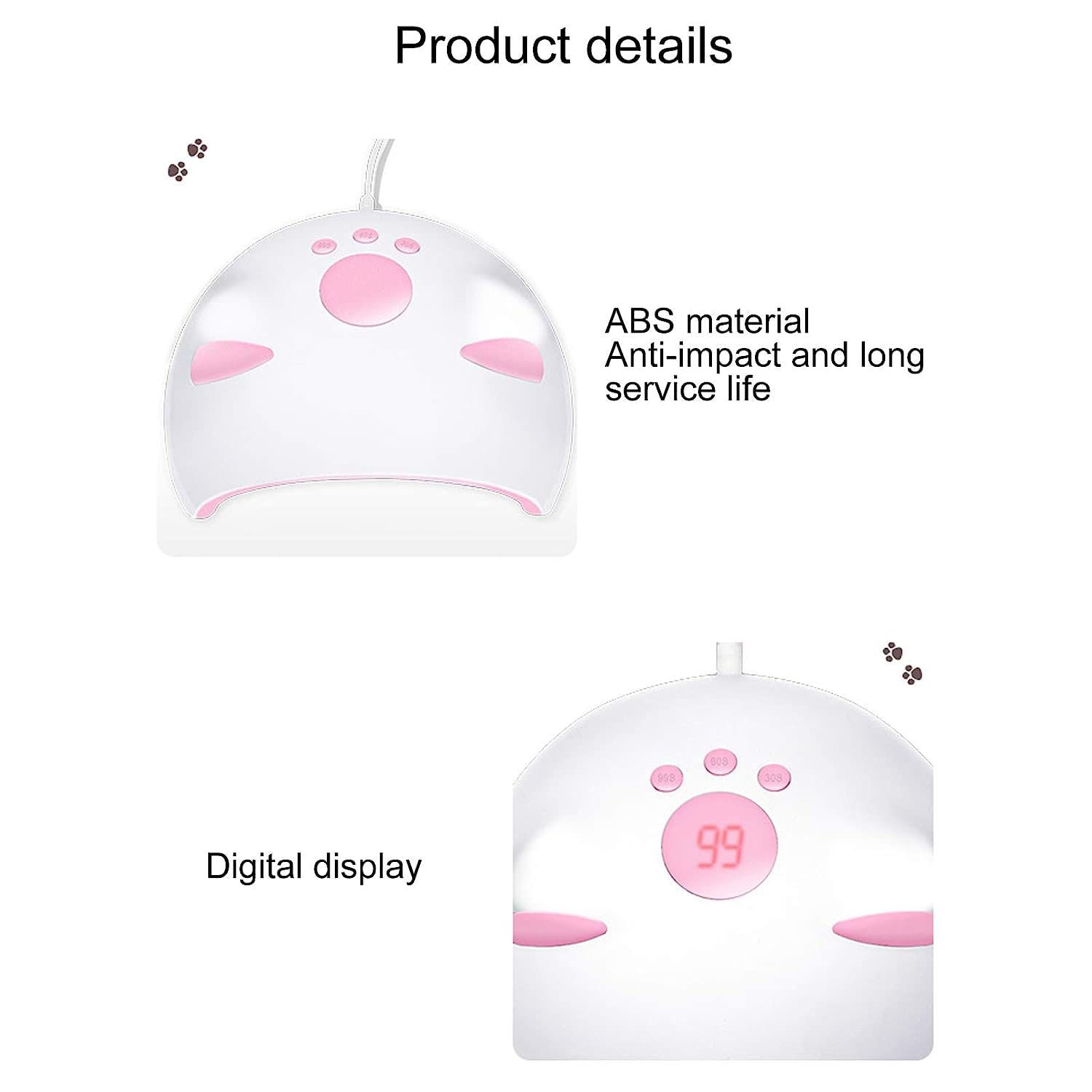 Ubersweet® Nail Polish Dryer Machine - Safe, Eco-Friendly UV/LED Dual Light Nail Curing Lamp for Home & Salon Use | Fast Drying for Gel Polish, Manicures & Nail Art Designs