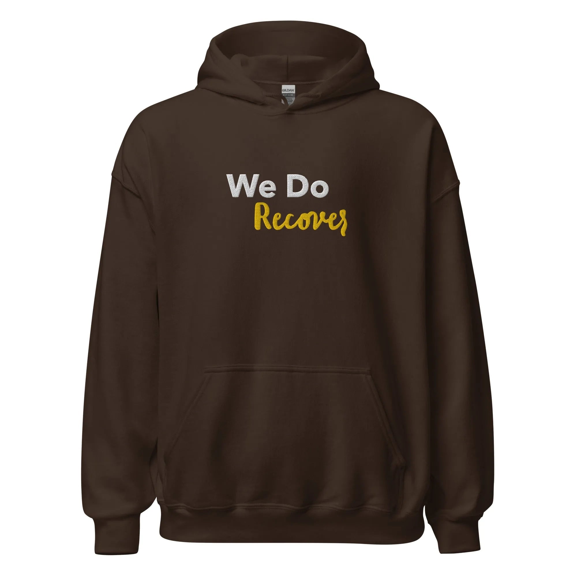 We Do Recover! Embroidered Unisex Hoodie - Comfortable Pullover Sweatshirt for Men & Women - Perfect for Casual Wear, Gym, and Outdoor Activities