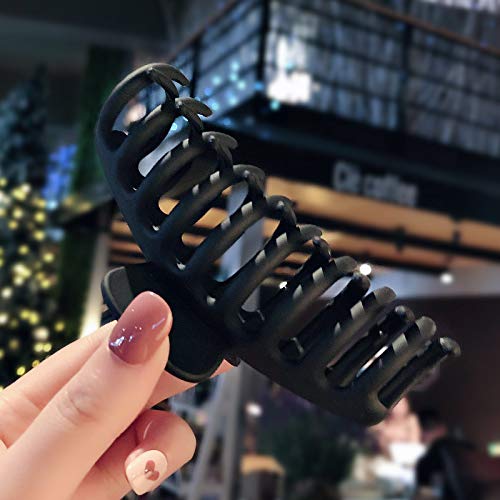 SYGA Large Hair Claw Clips for Women - Strong Hold Hair Clips for Long Thick Hair - 2 Pack (Skin Color & Black) - Perfect for Ponytails, Buns & Everyday Hairstyles