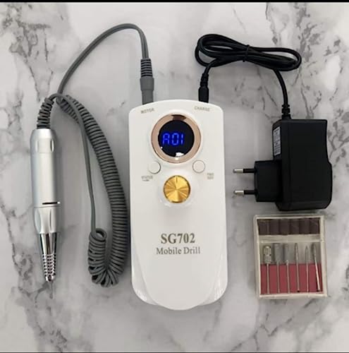**35000 RPM Professional Electric Nail Drill Kit – Portable Nail E File for Acrylic & Gel Nails, Manicure & Pedicure, Polishing & Shaping – Includes 6Pcs Nail Drill Bits – Perfect for Home & Salon Use**