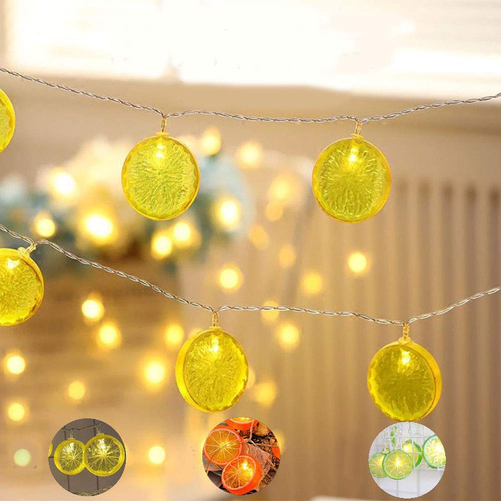 Lemon Slice Shaped LED String Lights - 3 Pack Yellow Decorative Lights for Christmas Party, Home, Garden & Indoor Festive Decor | Perfect for Bedroom, Wedding, Patio & Holiday Lighting