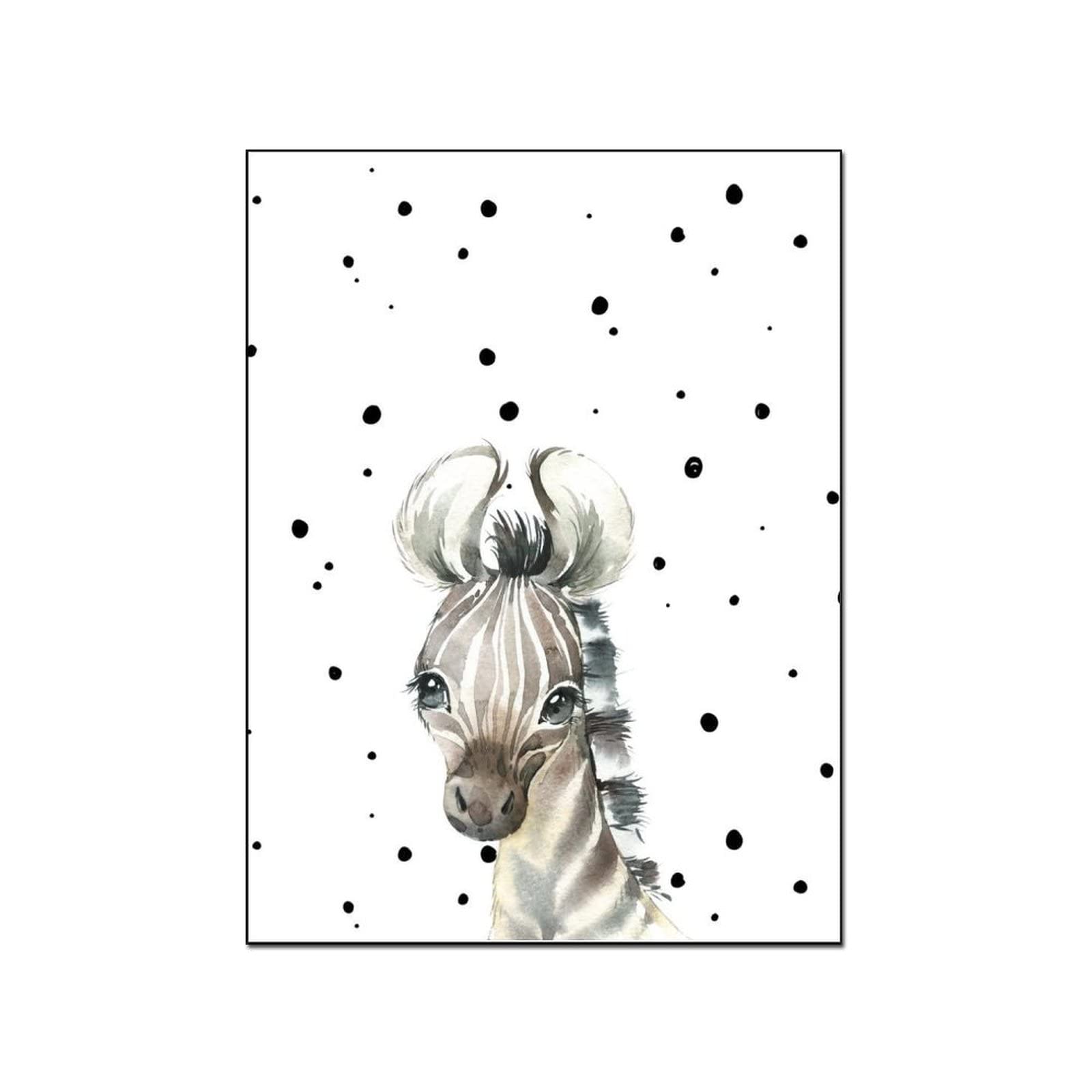 24x36 Inch Funny Little Donkey & Polka Dot Kawaii Poster Set - Aesthetic Canvas Wall Art for Bedroom Decor, Office & Dorm Room - Includes 20x26 Inch (51x66cm) Frame - Perfect Gift for Animal Lovers & Teens