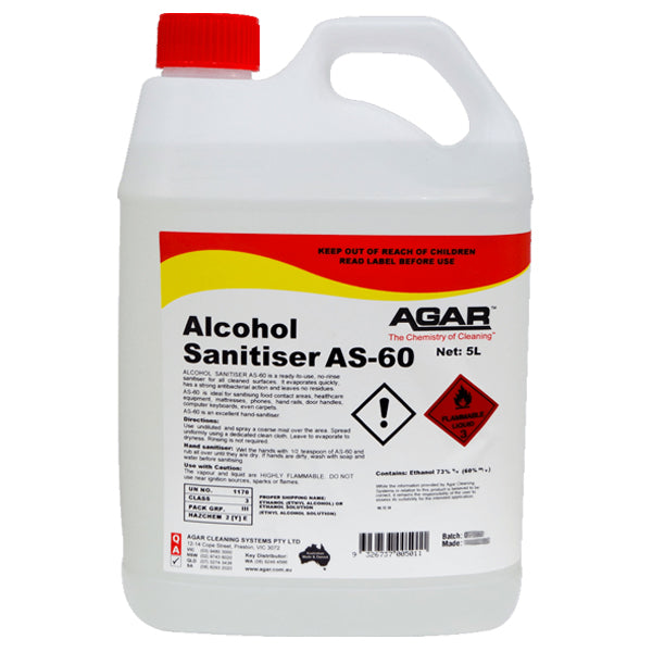 Agar Alcohol Sanitiser AS 60 | 70% Ethanol Hand Sanitizer & All Surface Disinfectant Spray | Kills 99.9% Germs | for Home, Office, Travel & Public Spaces