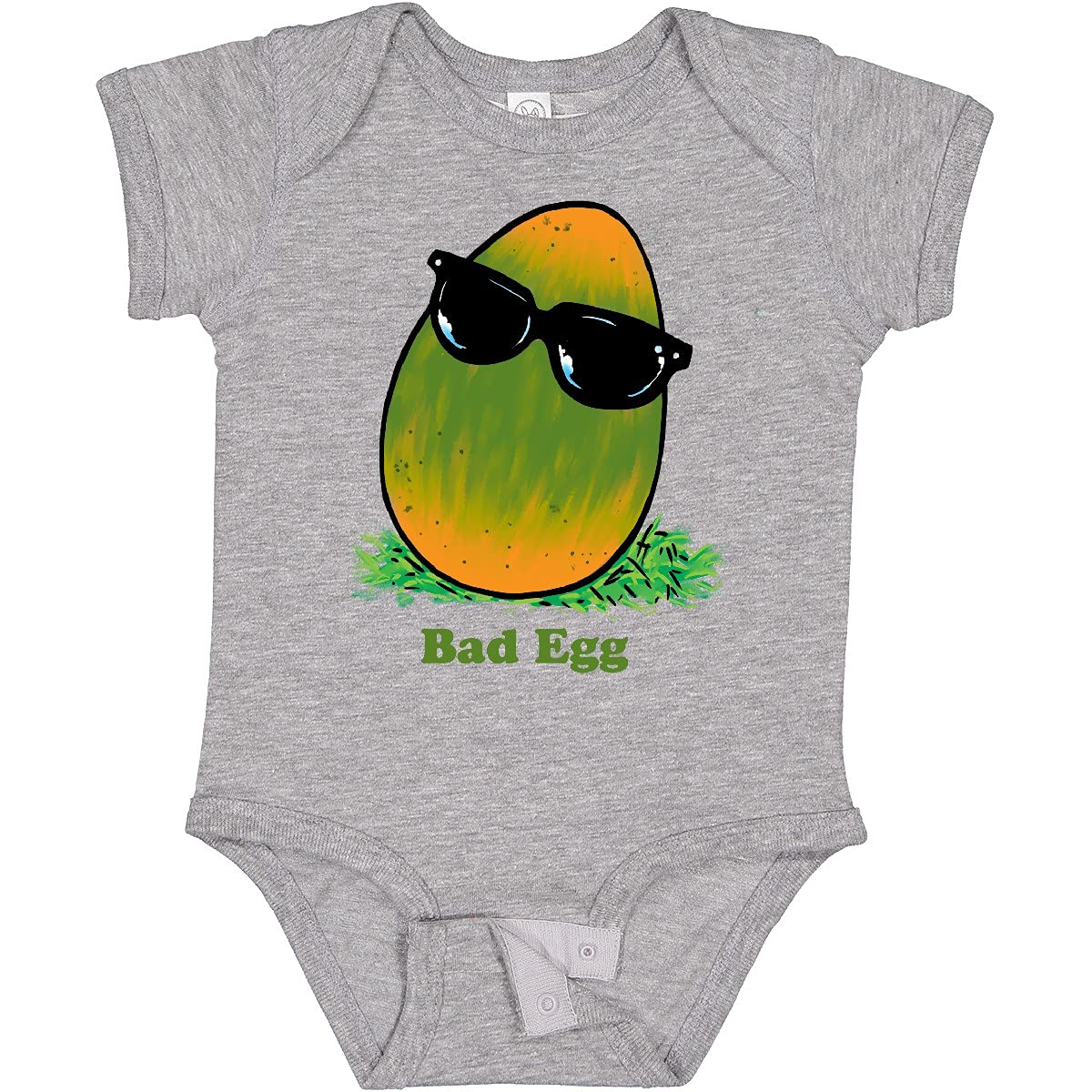 Easter Green and Yellow Bad Egg with Sunglasses Baby Bodysuit - Cute Easter Outfit for Infants & Toddlers - Perfect for Easter Photos, Egg Hunts & Family Gatherings